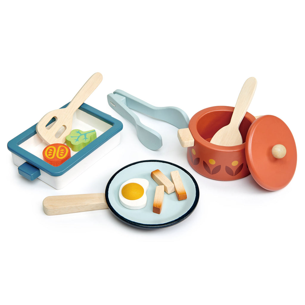 Set Pentole e Padelle in Legno | Tender Leaf Toys