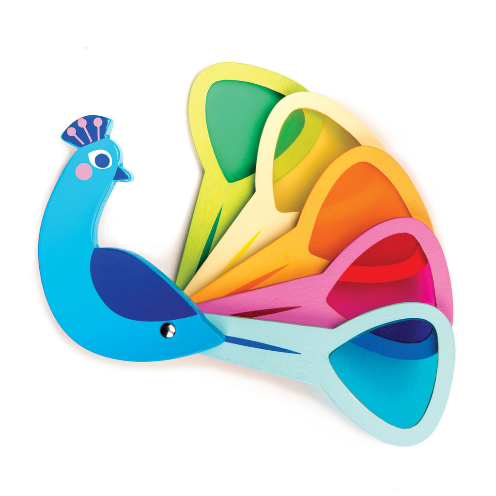 Pavone Multicolore in Legno | Tender Leaf Toys