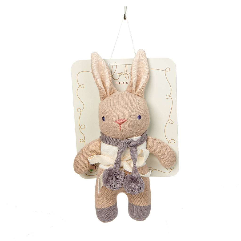 Coniglietto Sonaglio “Baby Threads" color tortora | ThreadBear Design