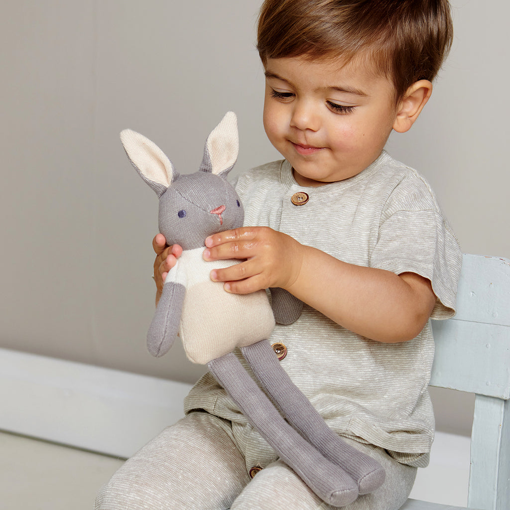 Coniglietto Morbido “Baby Threads" color grigio | ThreadBear Design