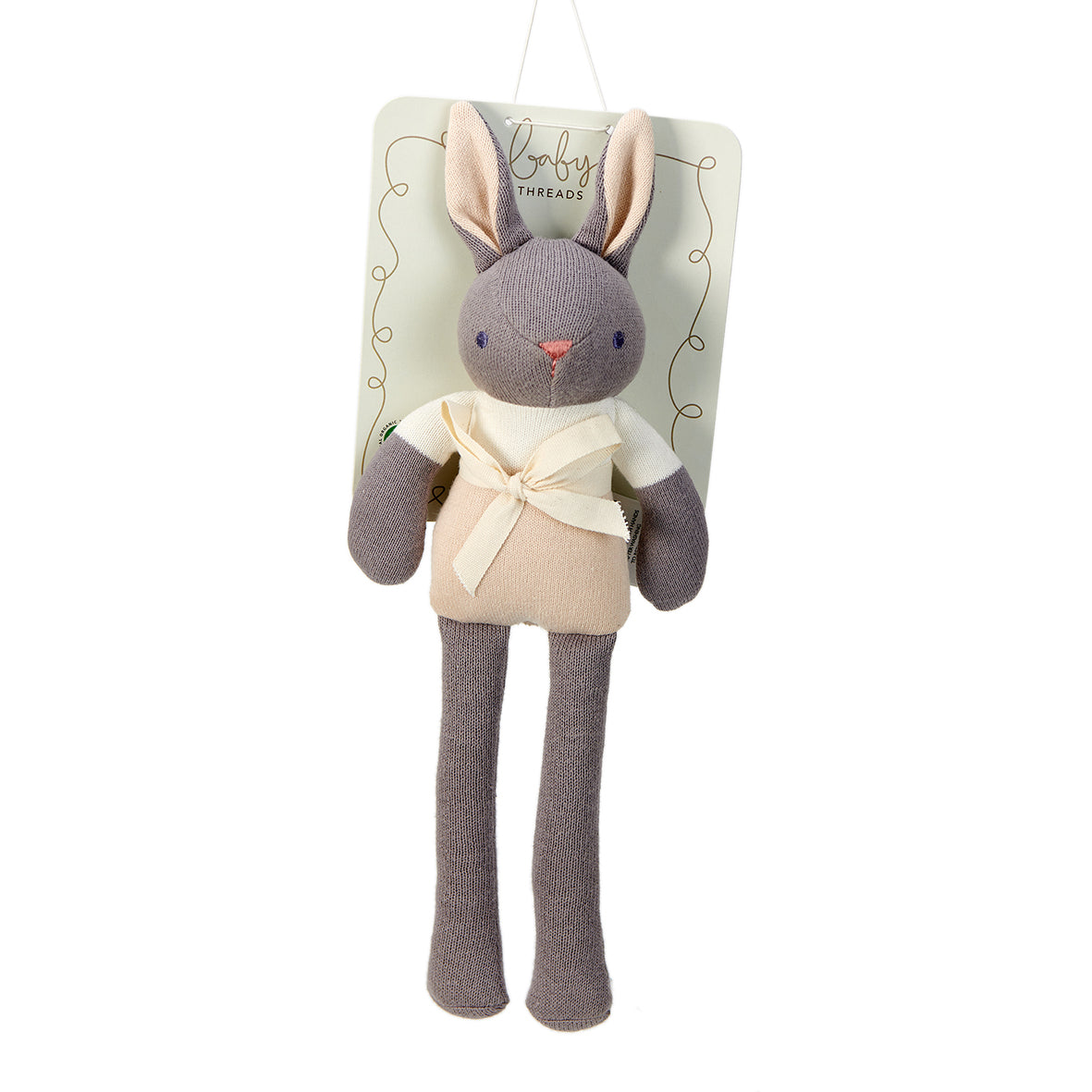 Coniglietto Morbido “Baby Threads" color grigio | ThreadBear Design