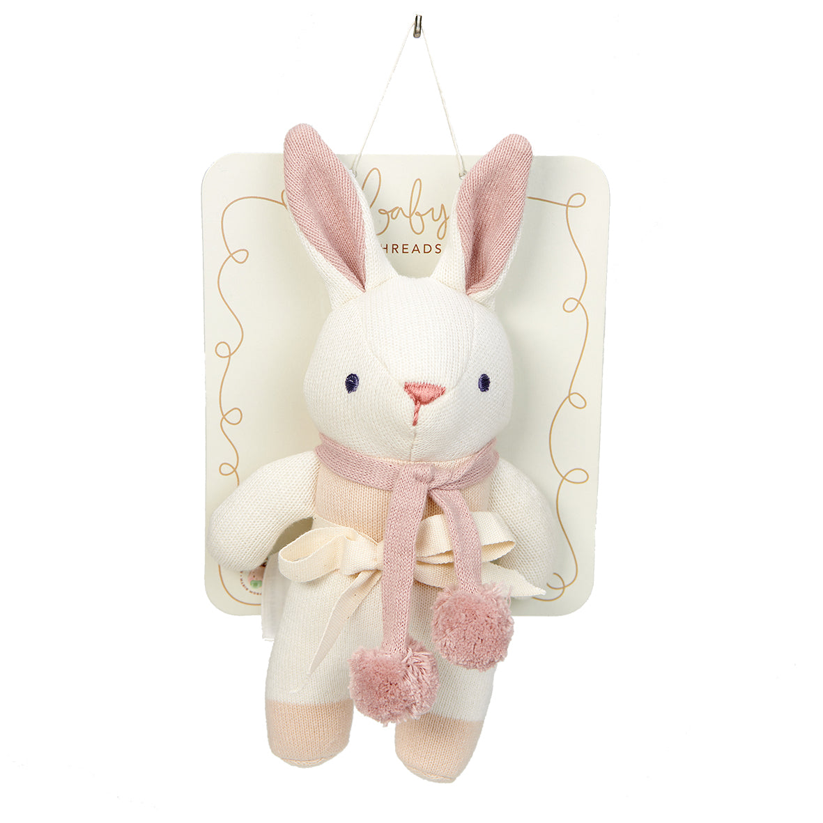 Coniglietto Sonaglio “Baby Threads" color crema| ThreadBear Design