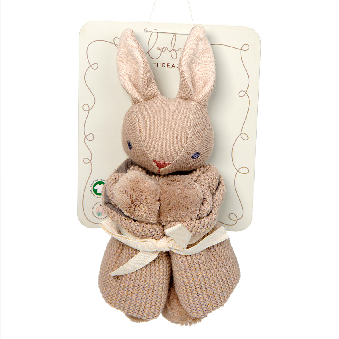 Doudou coniglietto “Baby Threads" color tortora | ThreadBear Design